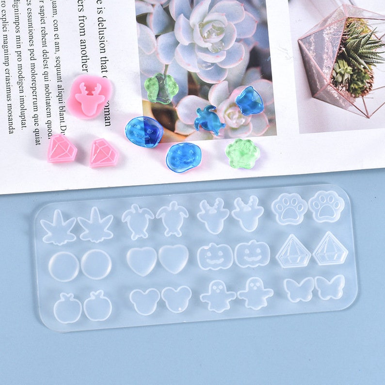 Earringing Stud Silicone Mold for Resin Earring Drop Molds Etsy