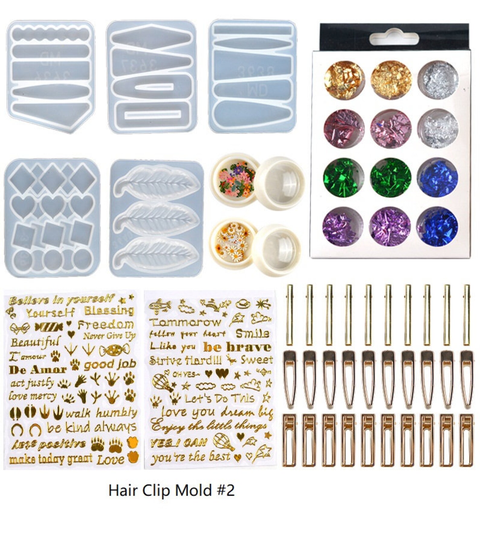 Hair Clips Silicone Mold Set For Resin Hair Barrette Mold for Etsy