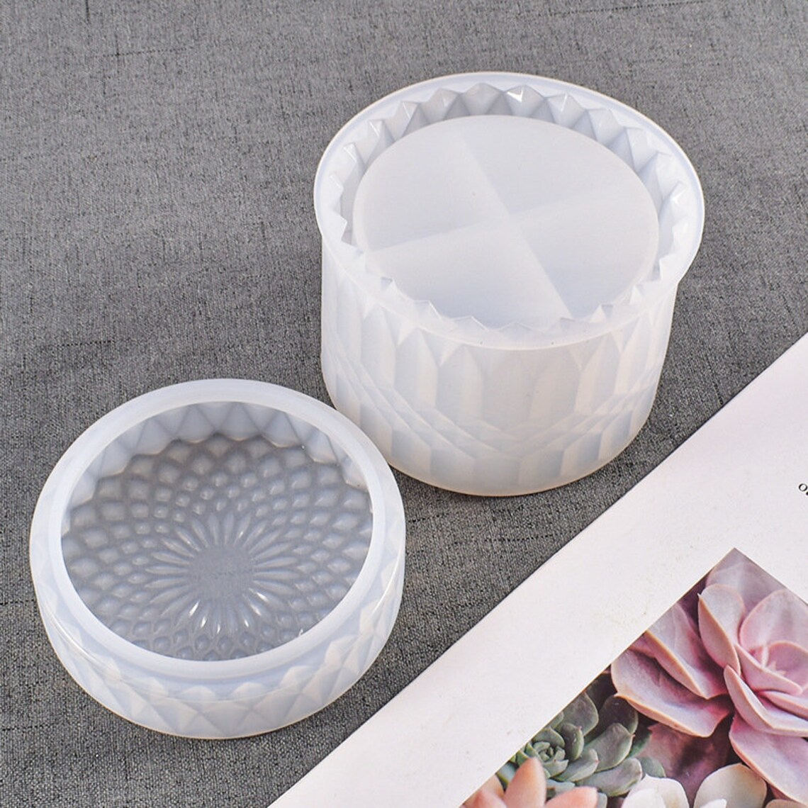 Resin Jar Bottle With Lid Mold Silicone Storage Box Molds Etsy
