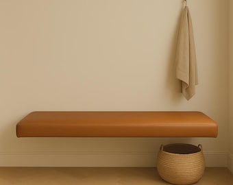 Custom Leather Bench Cushion Cover, Full Grain Leather, Personalized Size