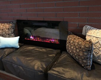 Custom genuine leather replacement cushions. window cushion cover, Ideal for benches, mid-century chairs, Leather Bench Cushion