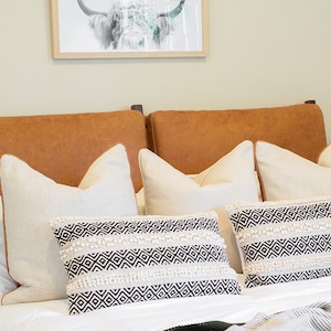 Customized Genuine Leather Headboard Cover, Headboard Cushion, Queen Size Headboard, Wall Hang Cushion Cover, Hanging Leather Headboard
