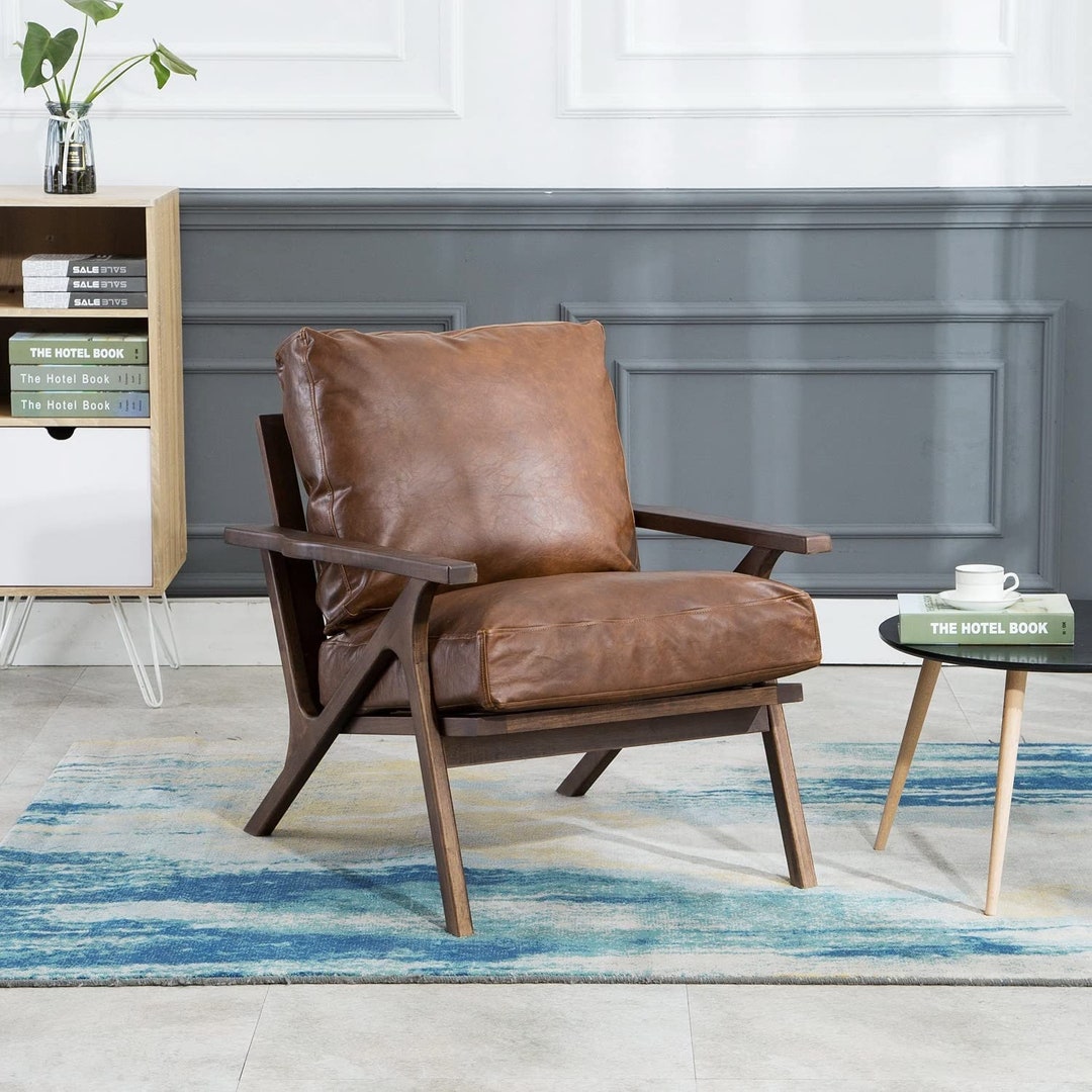 Set of Two Custom Genuine Leather Replacement Cushions. Ideal for