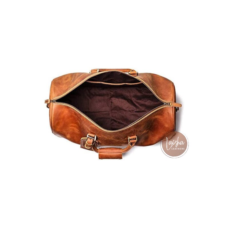 Handmade Leather Duffle Bag With Shoe Compartment Personalized Etsy