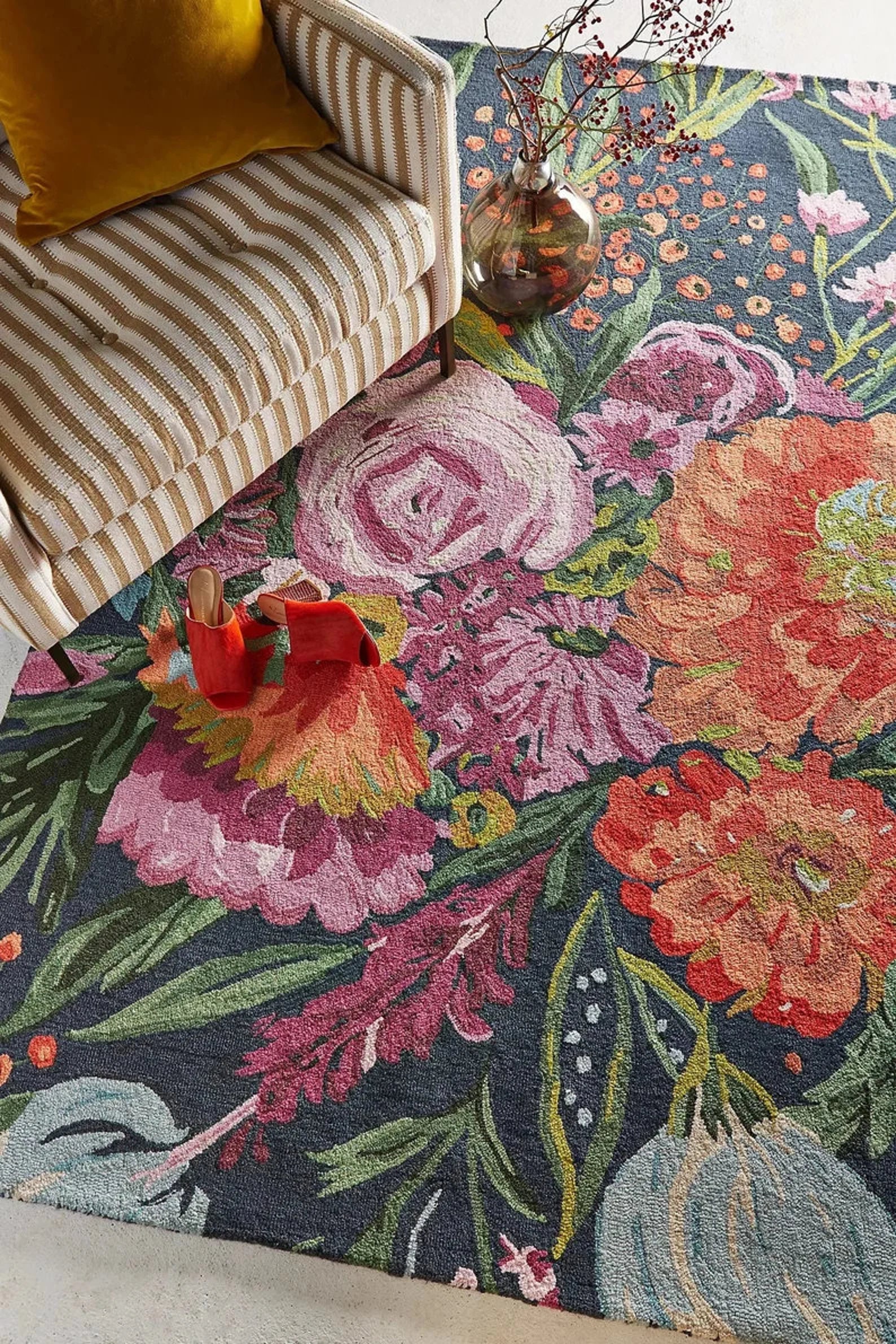 Handmade WILD BLOOM Hand Tufted Anthropologie Wool/viscose Carpet