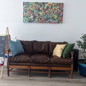 Op maat gemaakte vervangende kussens van echt leer. Ideaal voor banken en stoelen uit het midden van de eeuw