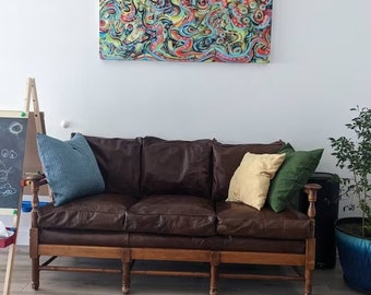 Custom genuine leather replacement cushions. Ideal for benches, mid-century chairs