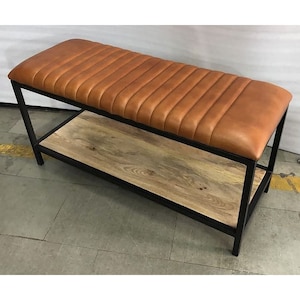 Custom genuine leather replacement cushions. window cushion cover, Ideal for benches, mid-century chairs, Leather Bench Cushion