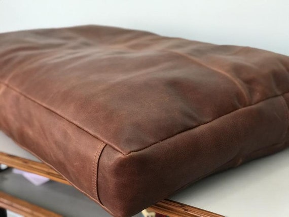 Custom Genuine Leather Replacement Cushions. Window Cushion Cover, Ideal  for Benches, Mid-century Chairs, Leather Bench Cushion 