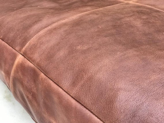 Brown leather bench cushion cover with ties dining chair seat pad Cover 5