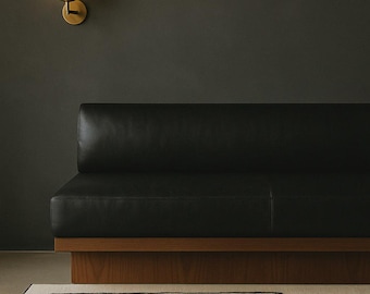 Custom Leather Bench Cushion Cover, Window Seat Pad, Personalized Size