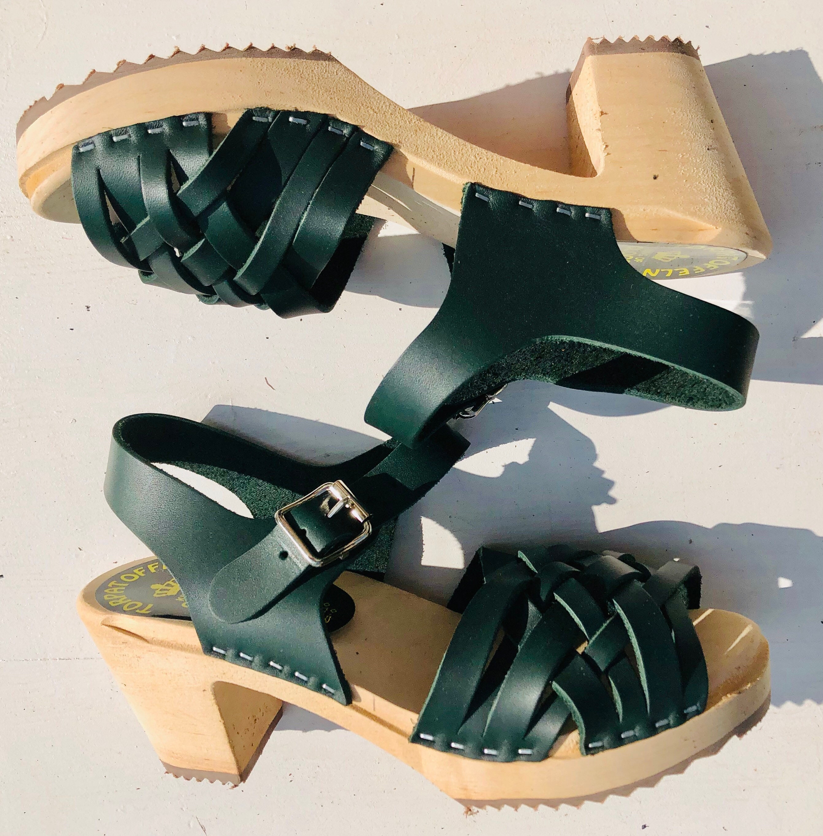 green khaki sandals