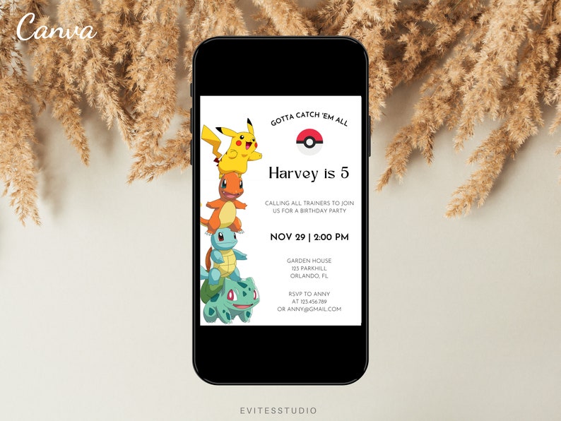 Poke Birthday Invitation Template Editable Digital Invitation - Etsy