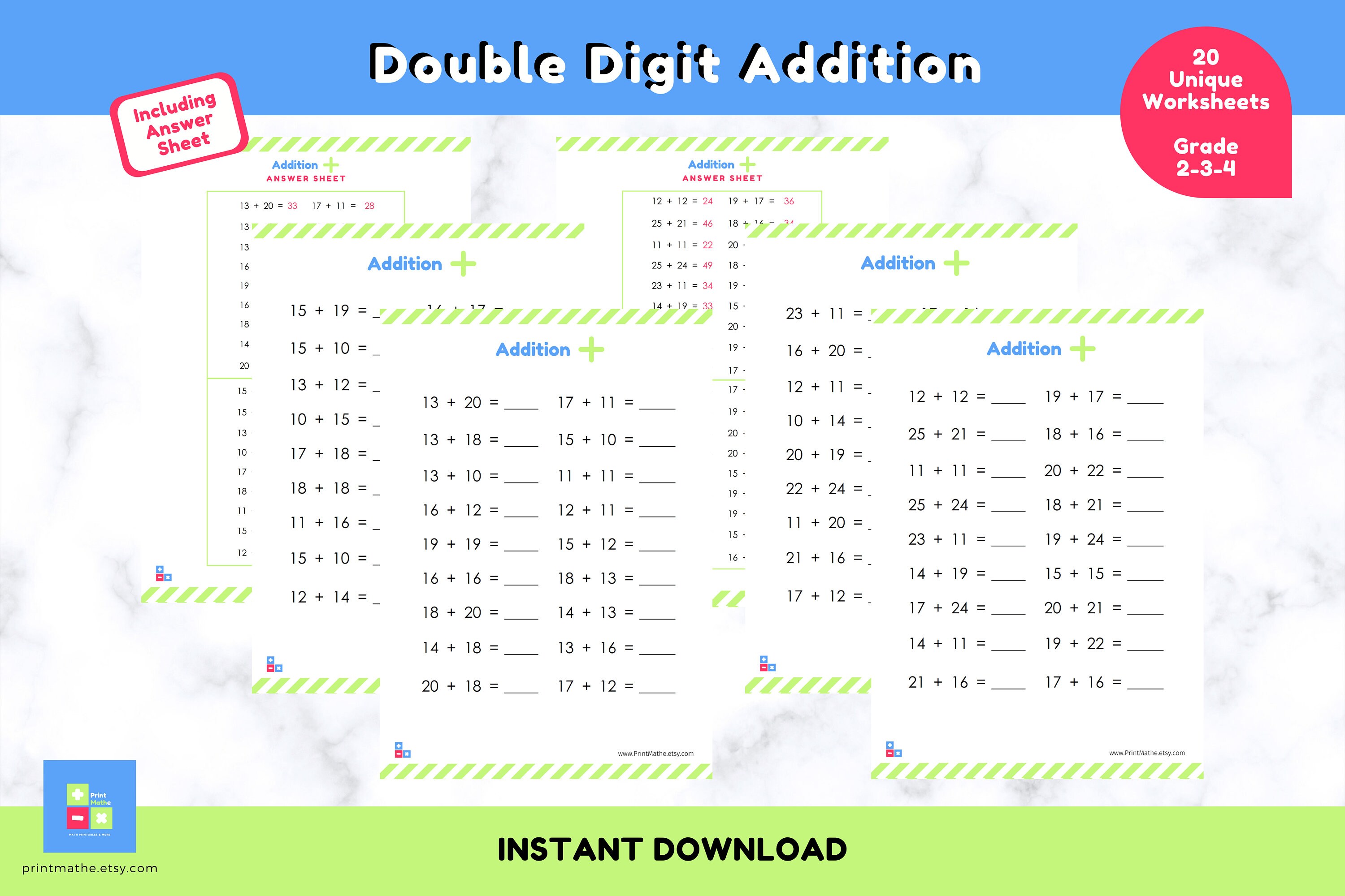 Math worksheets printable excel