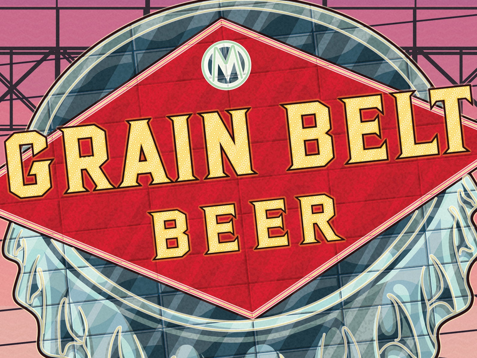 Grain Belt Beer Neon Sign in Minneapolis. Bright Colorful Etsy