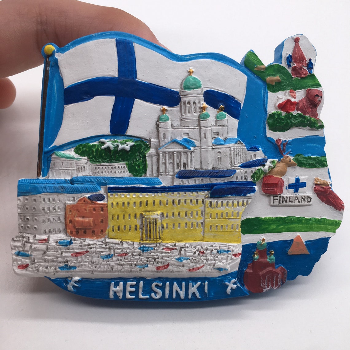 Helsinki Finlandia nevera imán viaje souvenir colección de Etsy