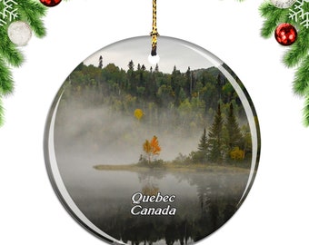 Lake Quebec Canada Christmas Ornament Souvenir Gift Porcelain