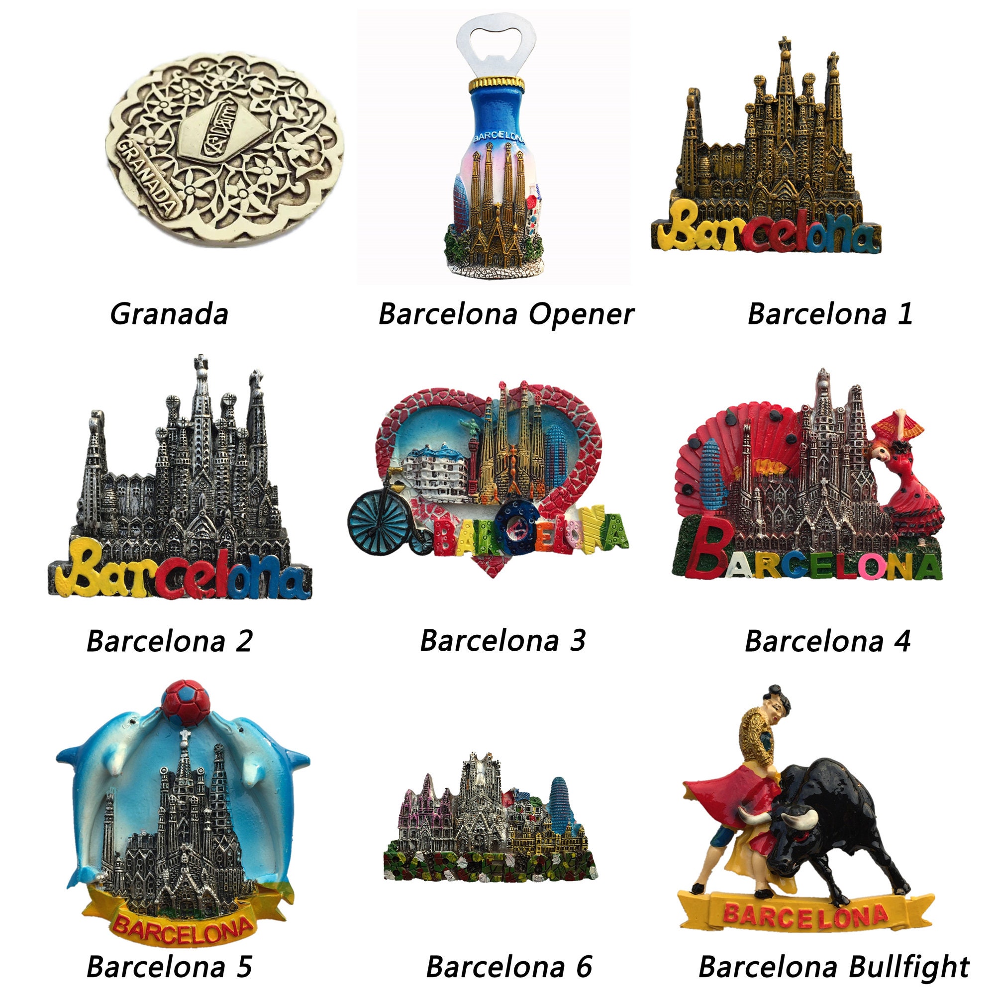 Kommunikationsnetværk Det Opdage Barcelona Granada Spain Fridge Magnet Sticker Travel Souvenir - Etsy Israel