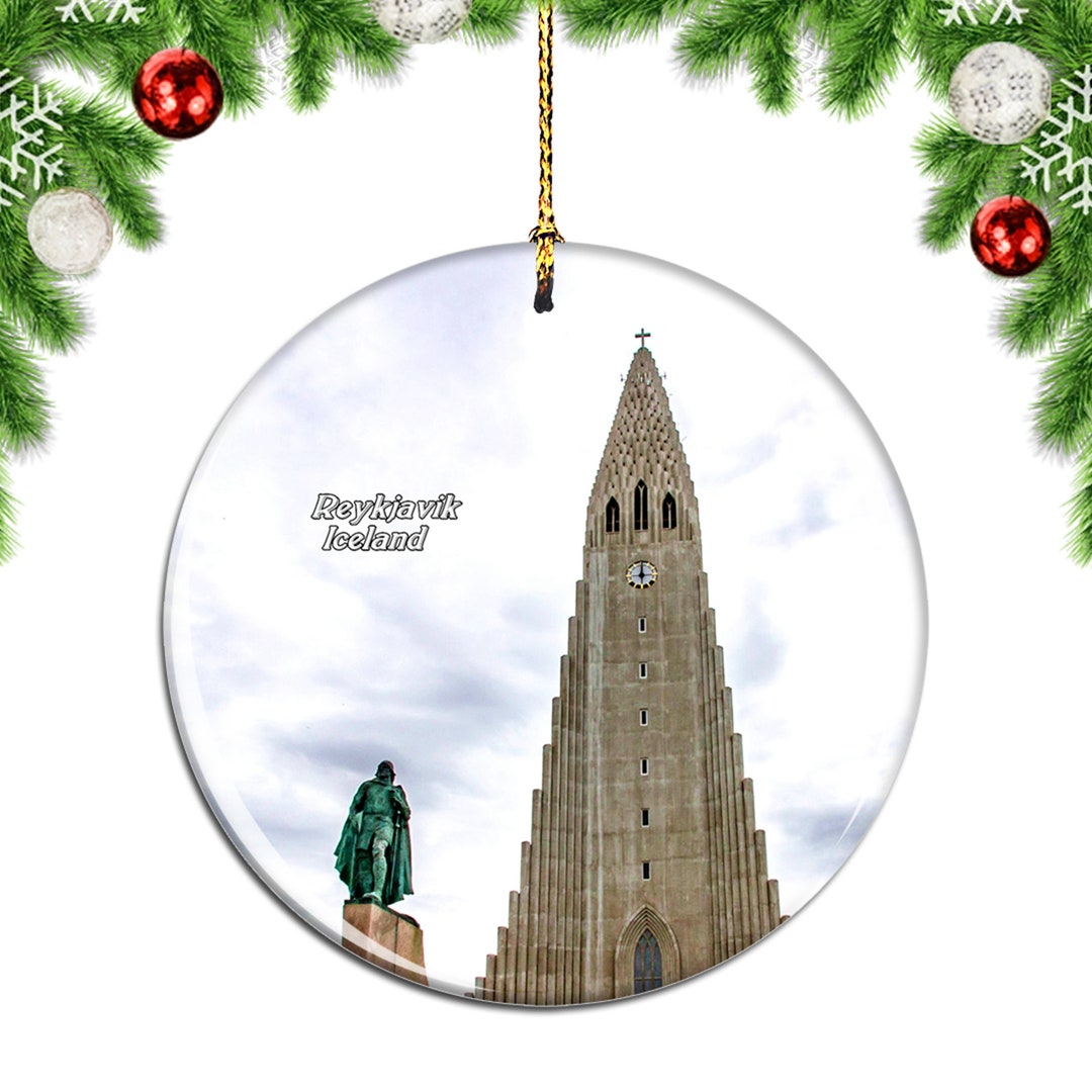 Hallgrimskirkja Reykjavik Iceland Christmas Ornament Souvenir Gift