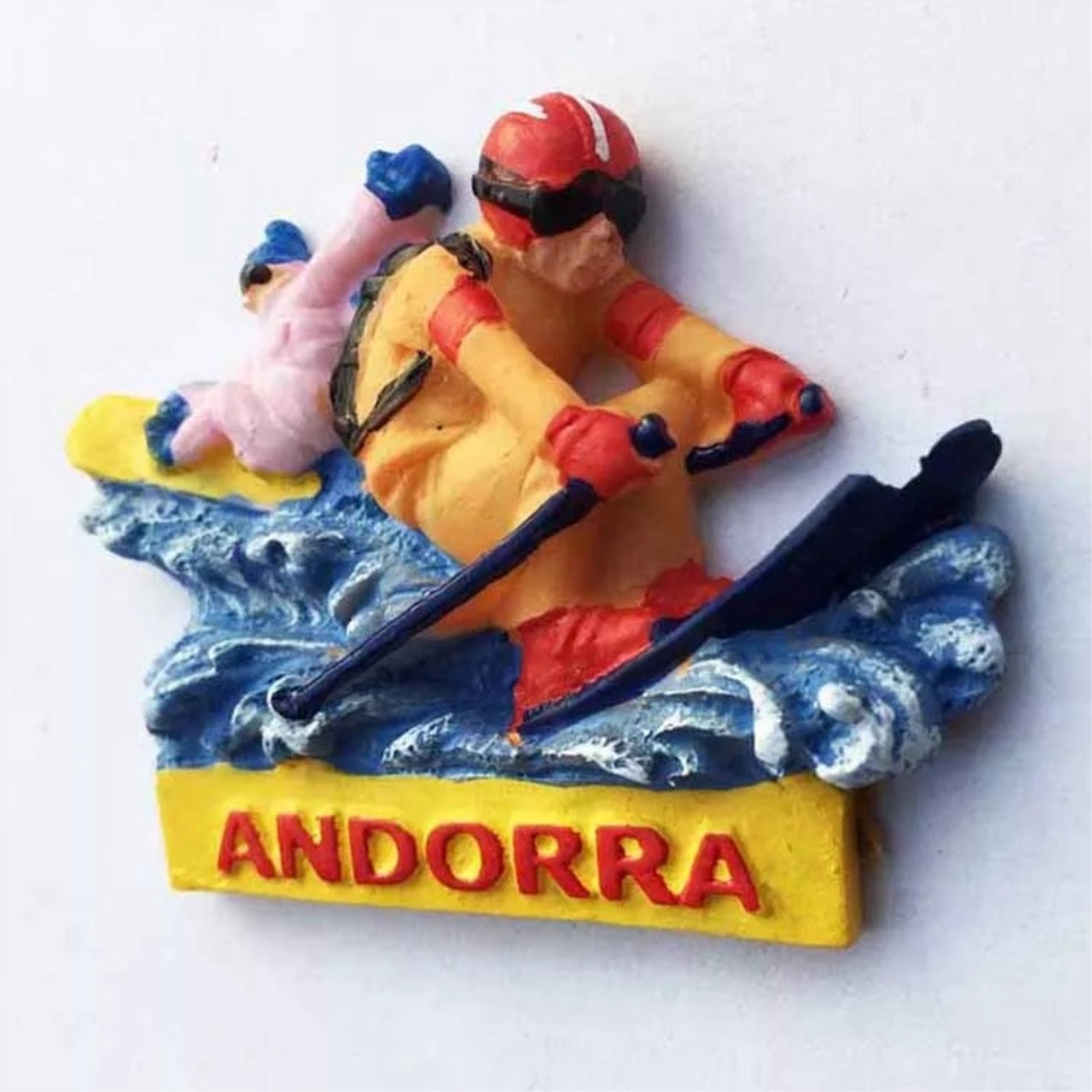 MUYU Magnete Frigorifero 3D Andorra Souvenir, Fatto A Mano In Poliresina, 5x7,5 Cm