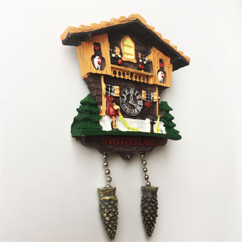 Cuckoo Clock Switzerland Fridge Travel Souvenir Gift Etsy