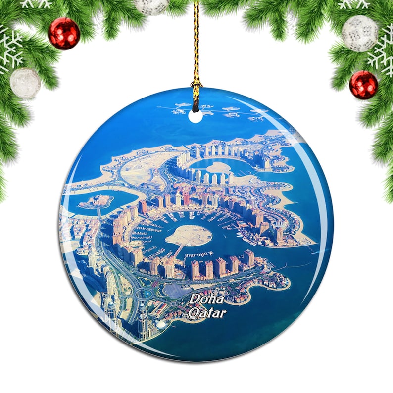 The Pearl Qatar Doha Christmas Ornament Souvenir Gift Etsy