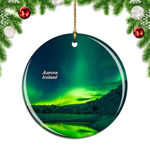 Aurora Iceland Christmas Ornament Souvenir Gift Porcelain