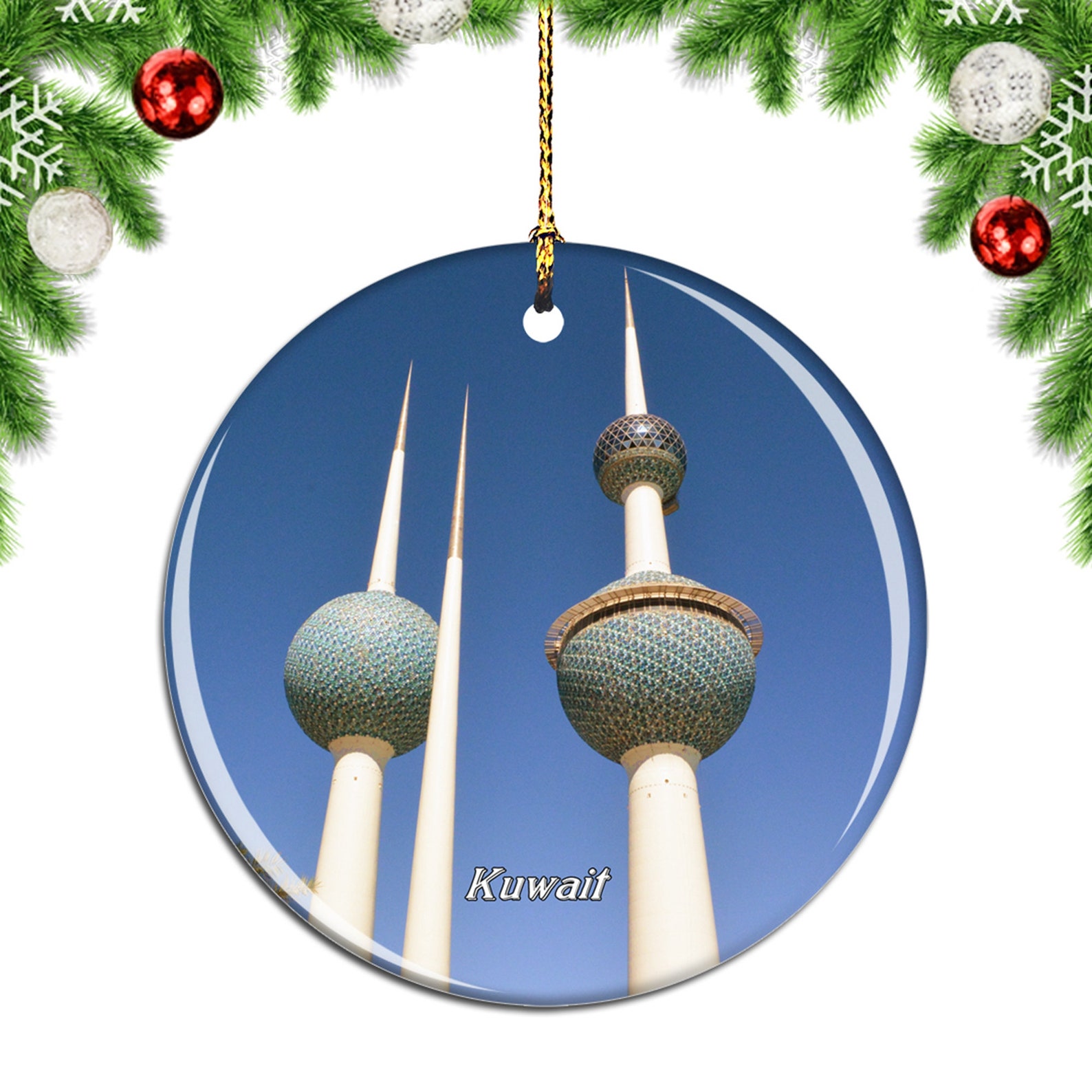 Kuwait Tower Christmas Ornament Souvenir Gift Porcelain Etsy