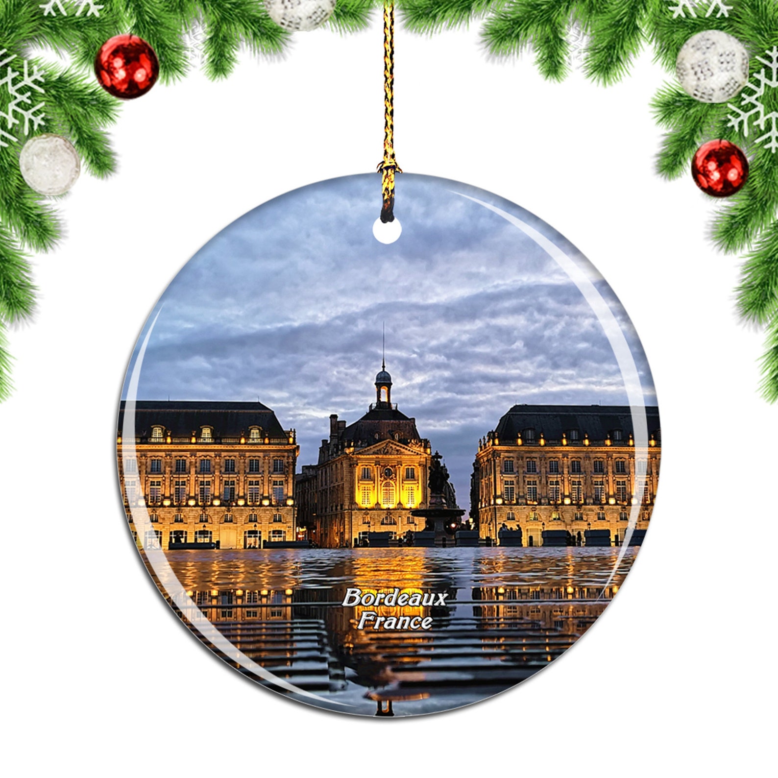 Bordeaux France Christmas Ornament Souvenir Gift Porcelain | Etsy
