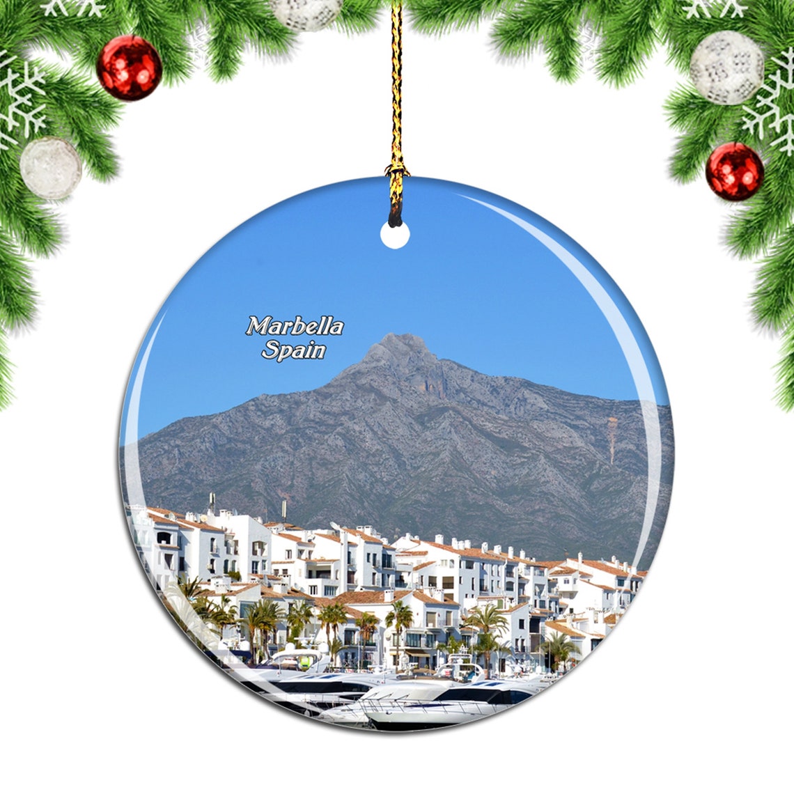 Marbella Spain Christmas Ornament Souvenir Gift Porcelain Etsy