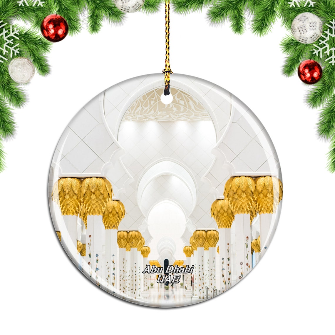 Abu Dhabi Grand Mosque UAE Christmas Ornament Souvenir Gift Etsy