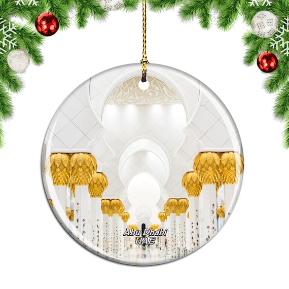 Abu Dhabi Grand Mosque UAE Christmas Ornament Souvenir Gift - Etsy ...