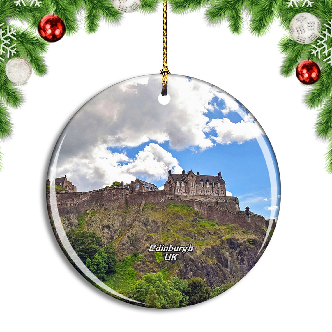 Edinburgh Castle United Kingdom UK Christmas Ornament Souvenir - Etsy