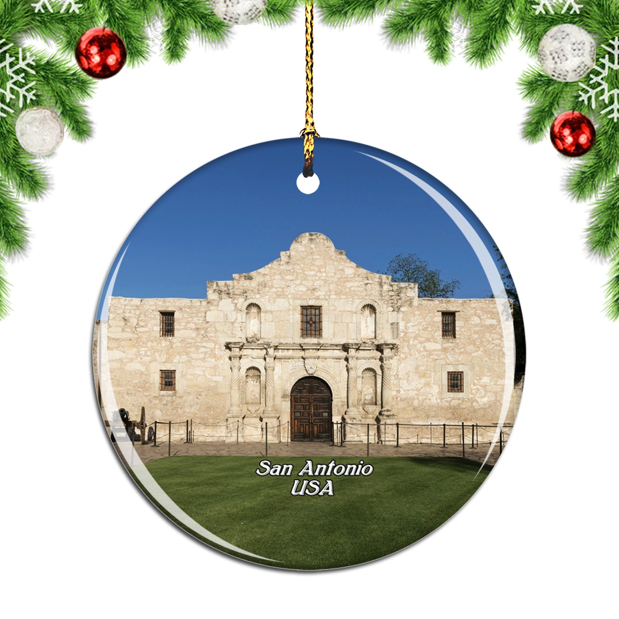 The Alamo San Antonio Texas Usa Christmas Ceramic Ornament