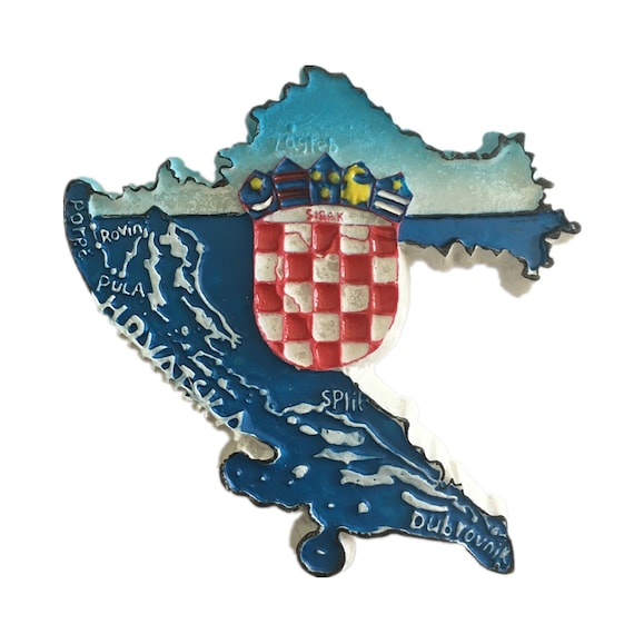 Sticker decal souvenir car coat of arms shield city flag split croatia 