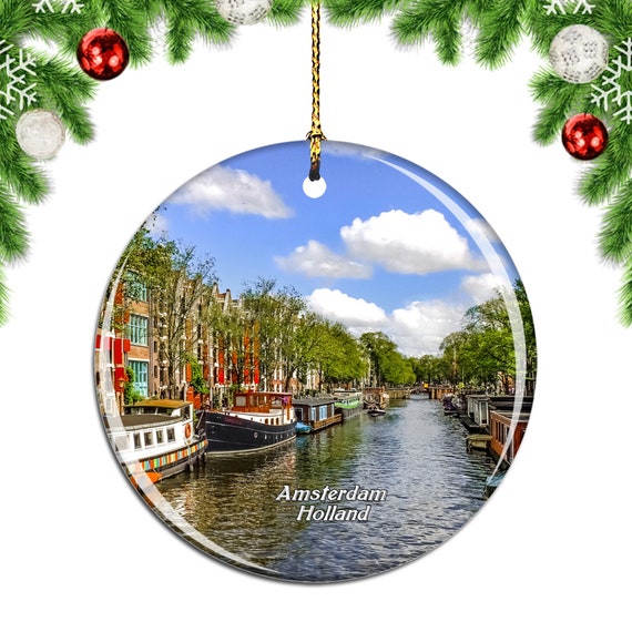 Canal Amsterdam Holland Netherlands Christmas Ornament | Etsy