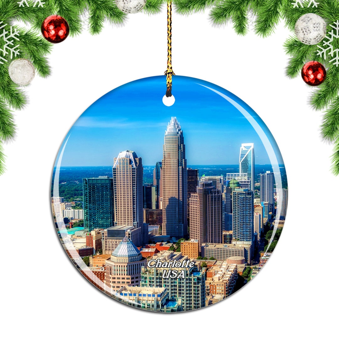 Skyline Charlotte North Carolina USA Christmas Ornament Etsy