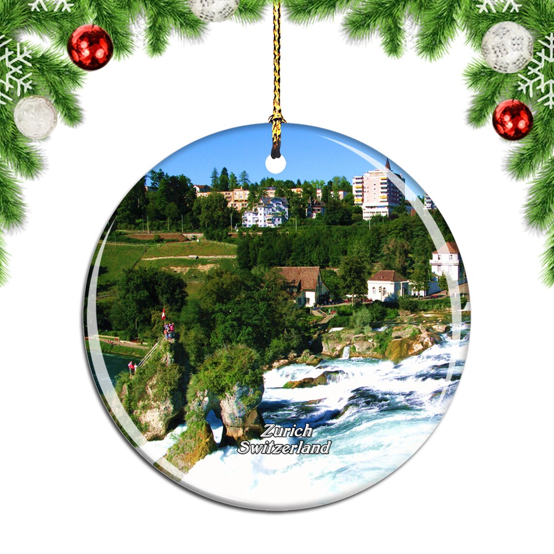 Rhine Falls Zurich Switzerland Christmas Ornament Souvenir Etsy