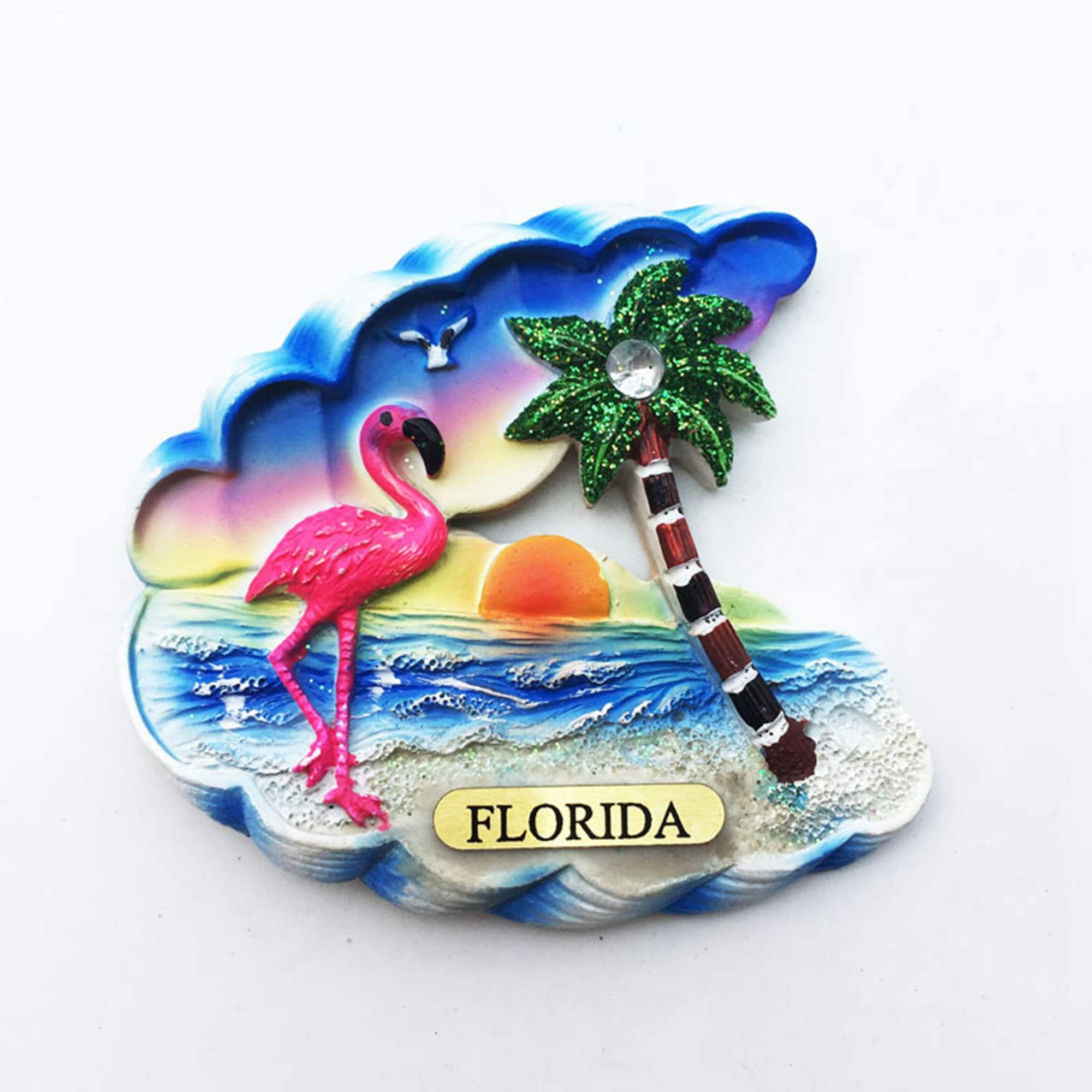 Flamingo USA Fridge Magnet Travel Gift -