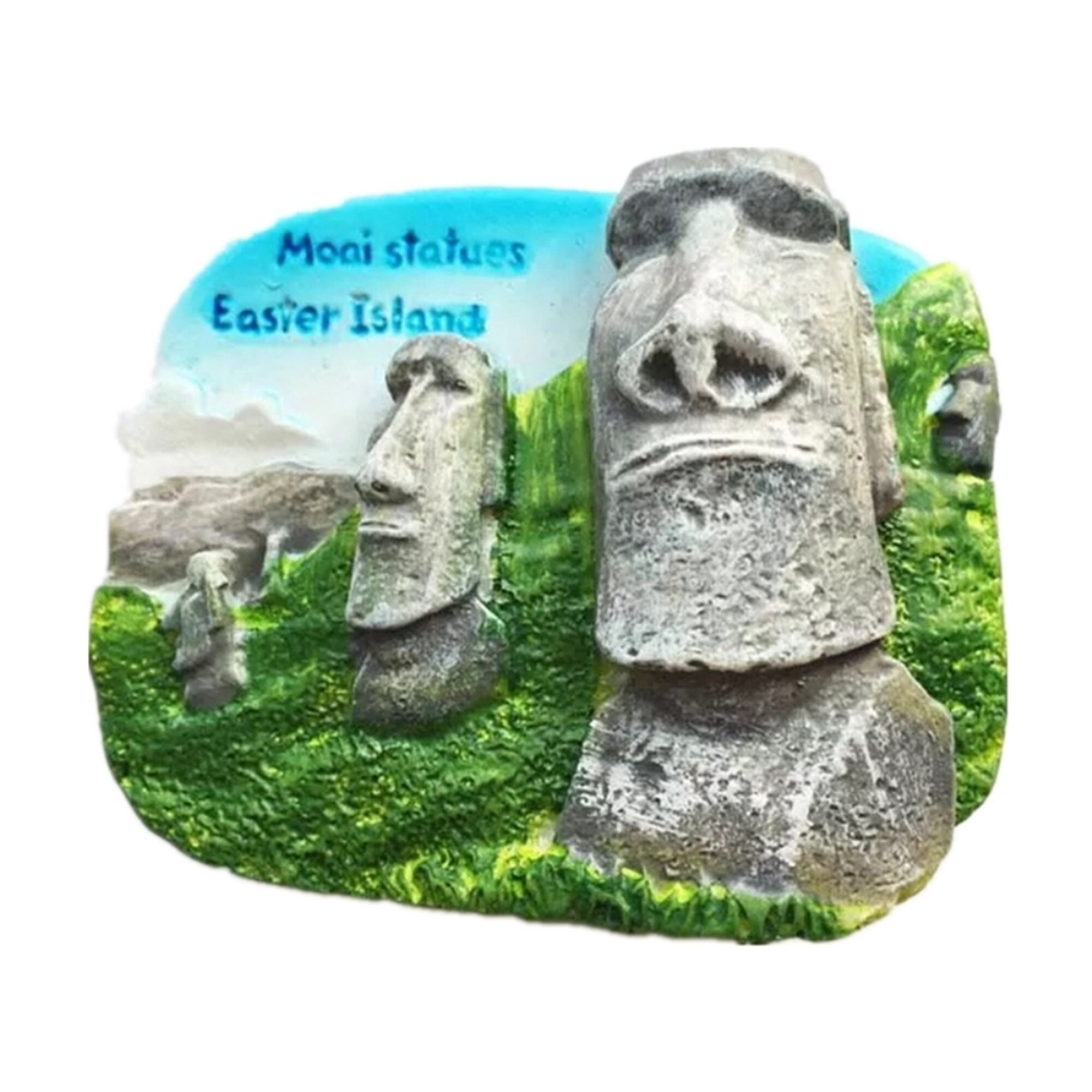  Moai Statue Easter Island Statue: Red Lip Resin Moai