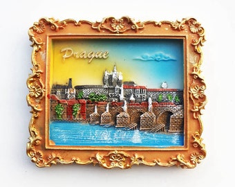 Prague Charles Bridge Czech Fridge Magnet Travel Souvenir Gift Collection Craft Refrigerator Decoration