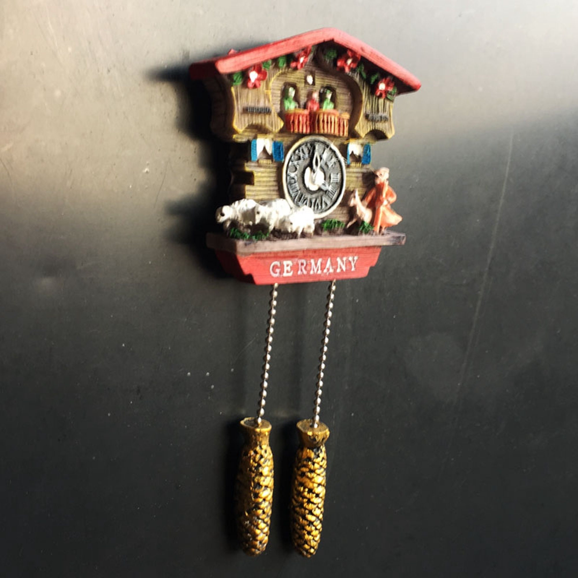 Germany Metal Magnetic Souvenir 4 Pendant Prezel Beer Football Cuckoo Clock