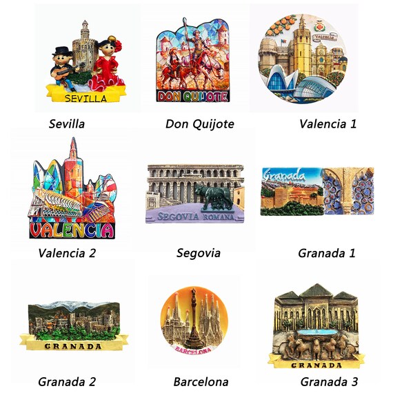 Fridge Magnet Spain, Barcelona, Sevilla Landmark Icon 3D Model for Travel  Souvenir Gift, Kitchen Home Decoration, Collections 