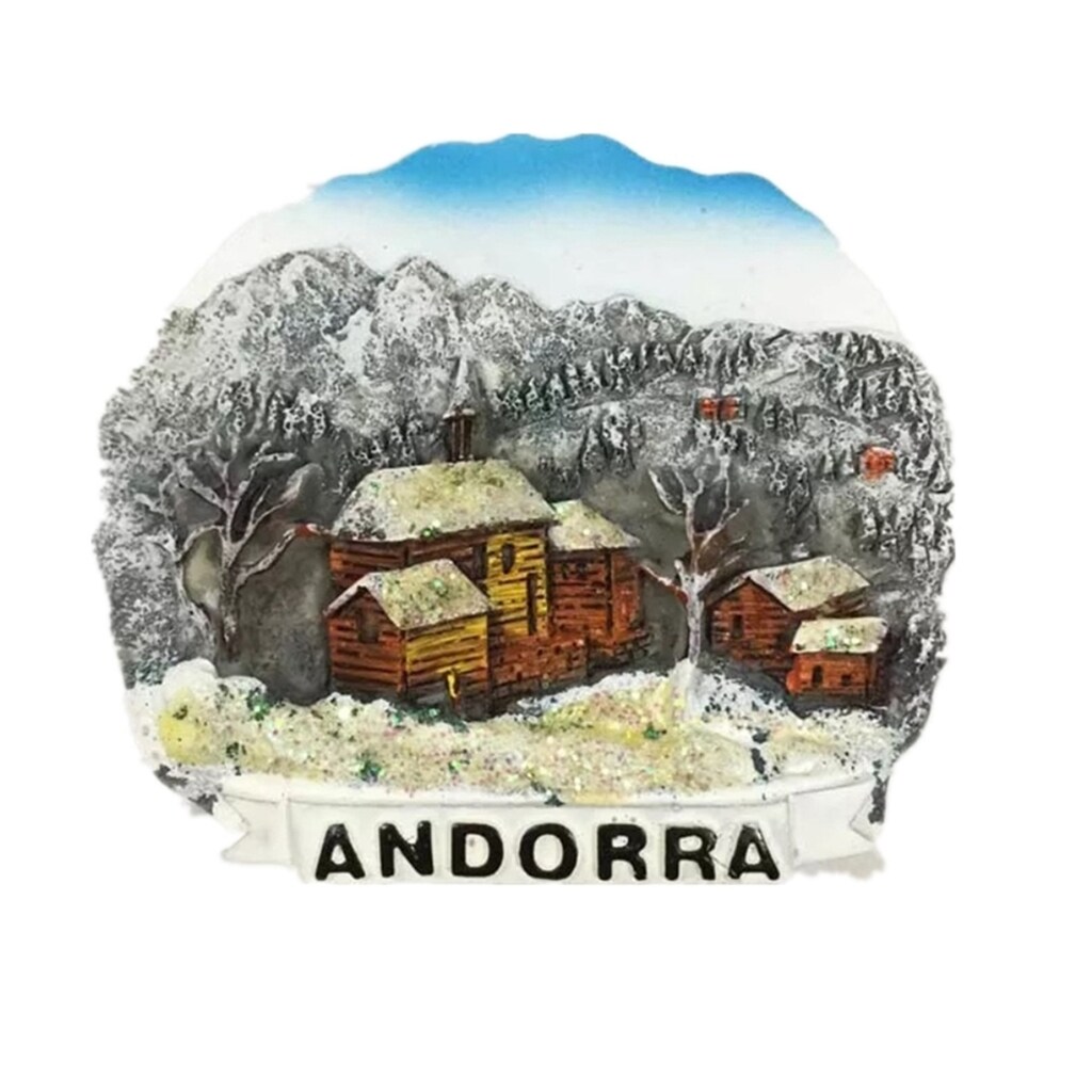 MUYU Magnete Frigorifero 3D Andorra Souvenir, Fatto A Mano In Poliresina, 5x7,5 Cm
