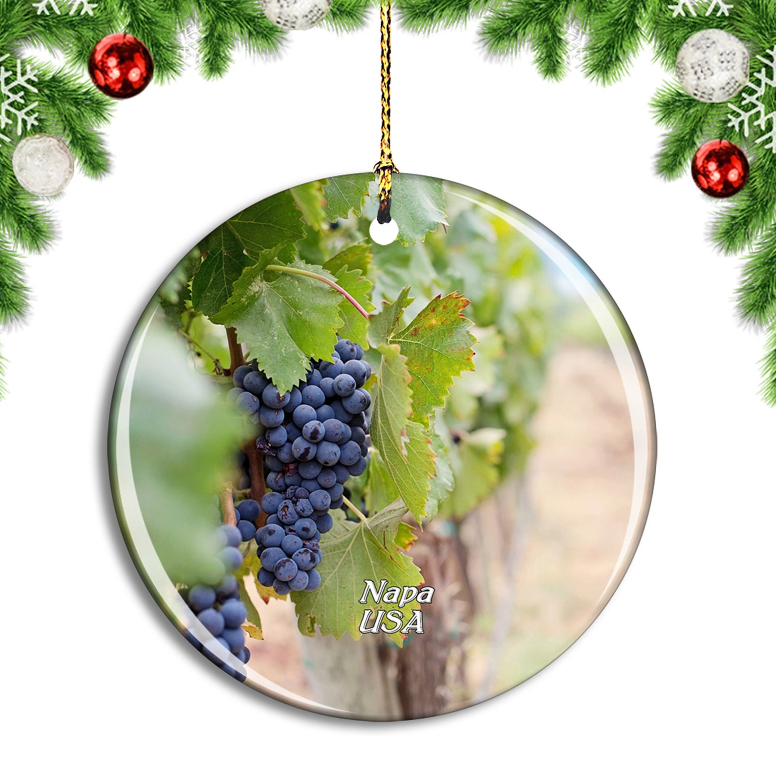 Vineyard Napa California USA Christmas Ornament Souvenir Gift Etsy