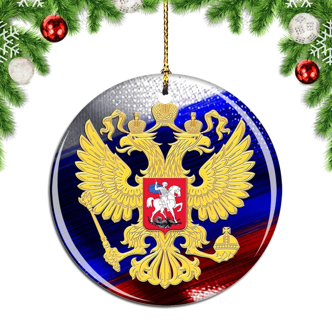 Flag Russia Christmas Ornament Souvenir Gift Porcelain Etsy UK