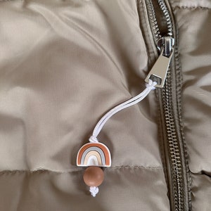 Regenbogen Zipper Anhänger für Kinder Reißverschluss Anhänger für Kinderjacke, Rucksack oder Mäppchen Silikonperlen Anhänger Bild 2