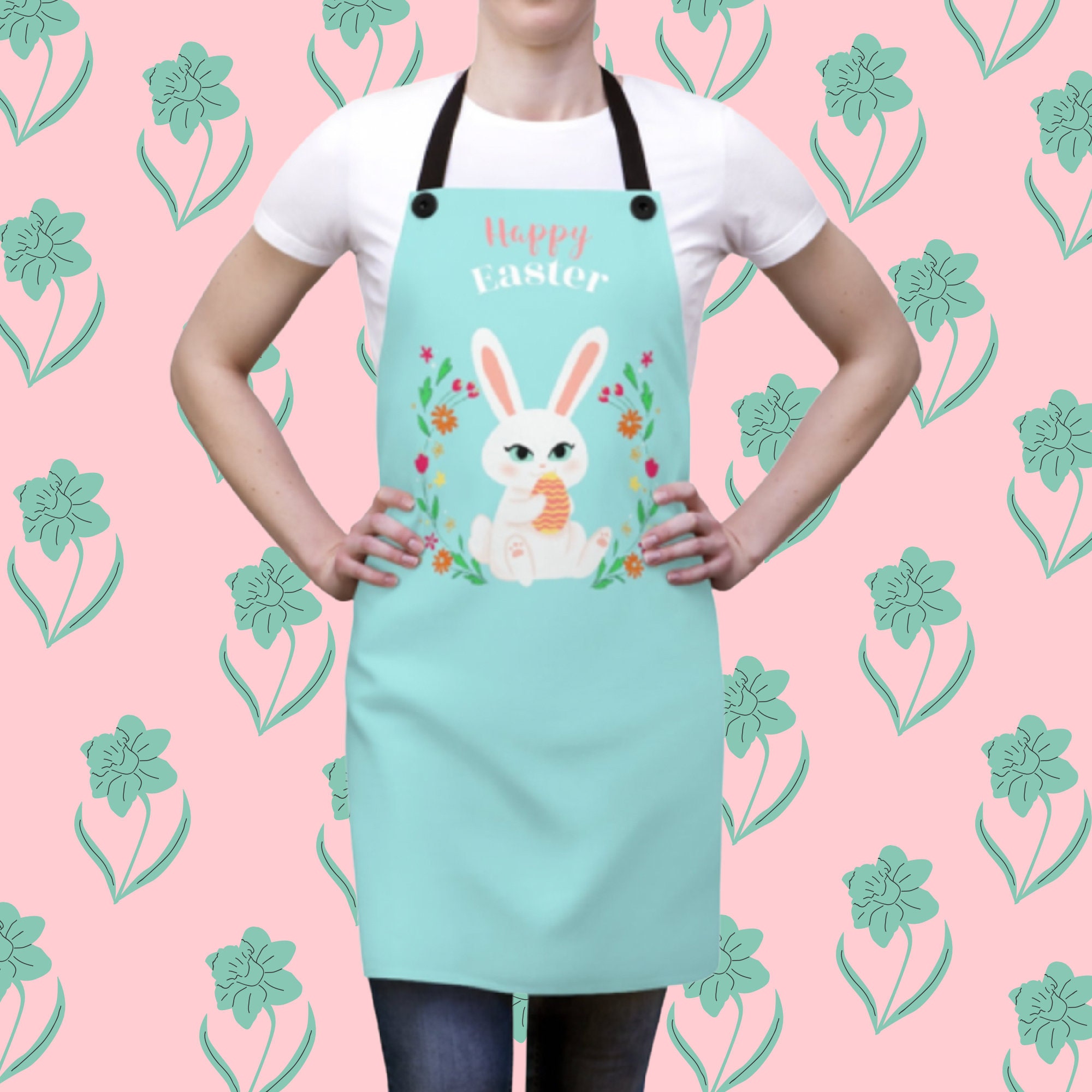 Apron Baking Apron Easter Apron Easter Bunny Apron Kitchen Etsy
