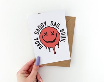 Dada, Daddy, Dad, Bruh Funny Fathers Day Card // Funny Card for Dad, Jokes Fathers Day, First Fathers Day, Funny Dad Card