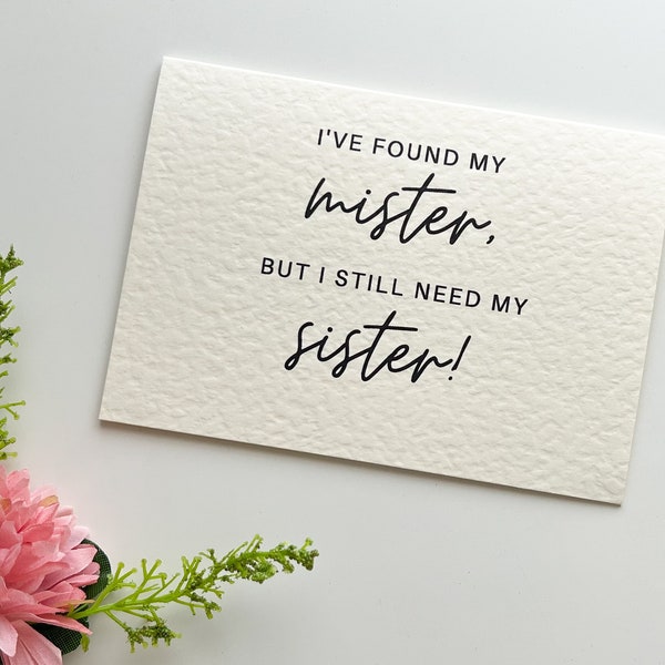 Bridesmaid Proposal Card - I’ve found my Mister // Will you be my Bridesmaid Card - Maid of Honour Card, Ivory Hammered